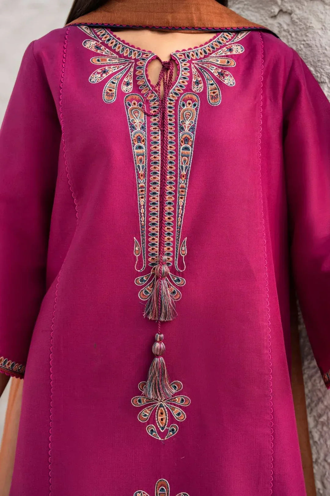 3 PC Embroidered Dhanak Suit – RR2029 - Rangrezza