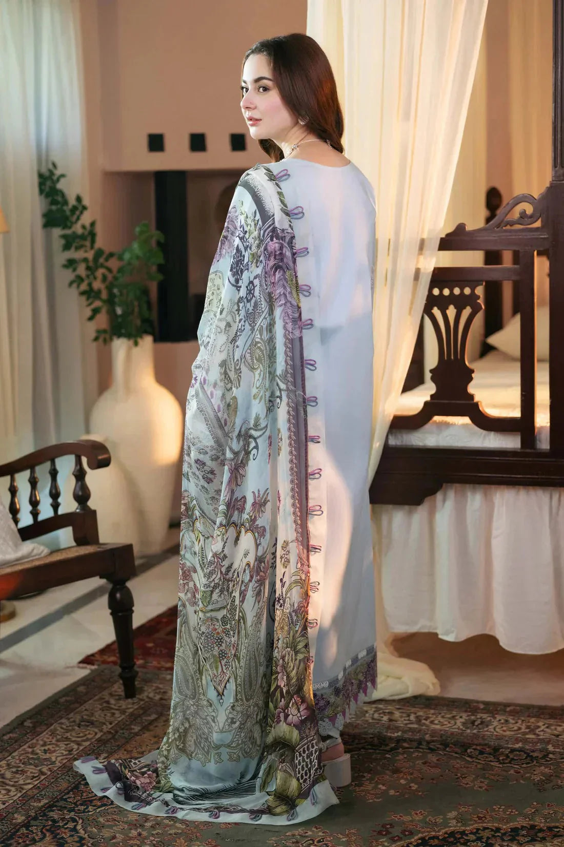 3PC EMBROIDERED DHANAK SUIT – Premium Unstitched Winter Collection - RR2017