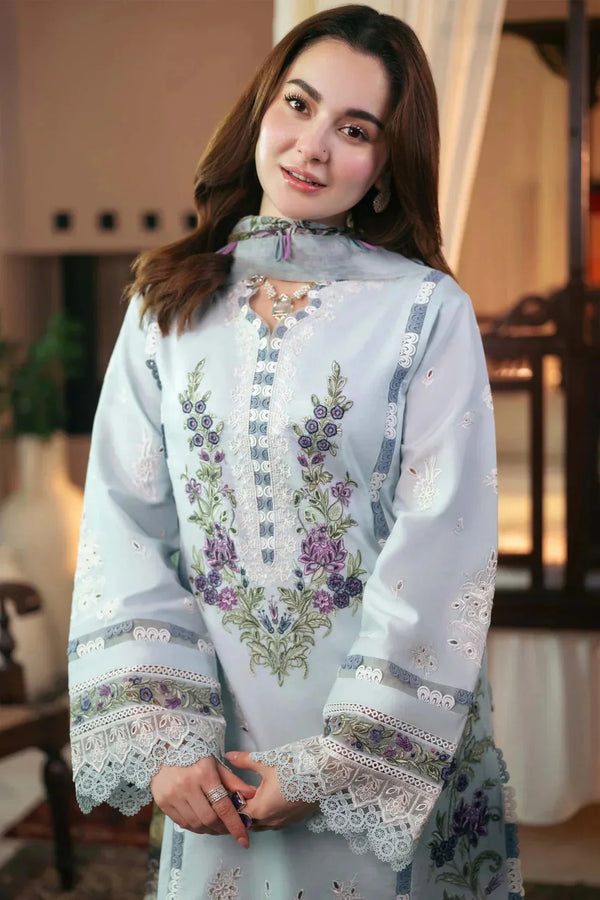 3PC EMBROIDERED DHANAK SUIT – Premium Unstitched Winter Collection - RR2017