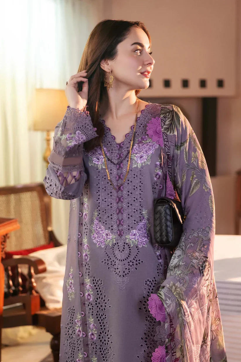 3PC EMBROIDERED DHANAK SUIT – Premium Unstitched Winter Collection - RR2016