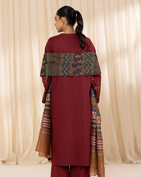 3 PC EMBROIDERED DHANAK SUIT
