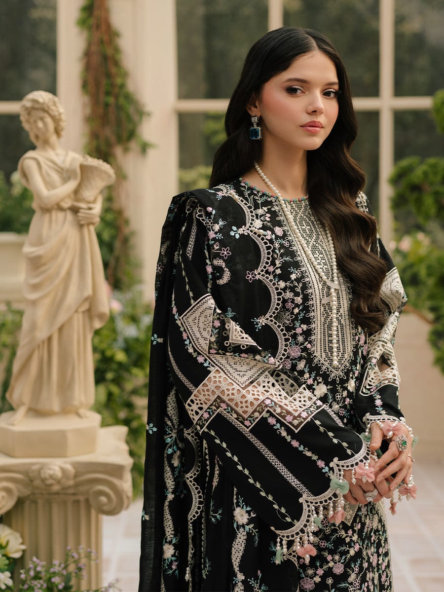 BIN ILYAS - Embroidered Lawn 3Pc Suit - RR3018
