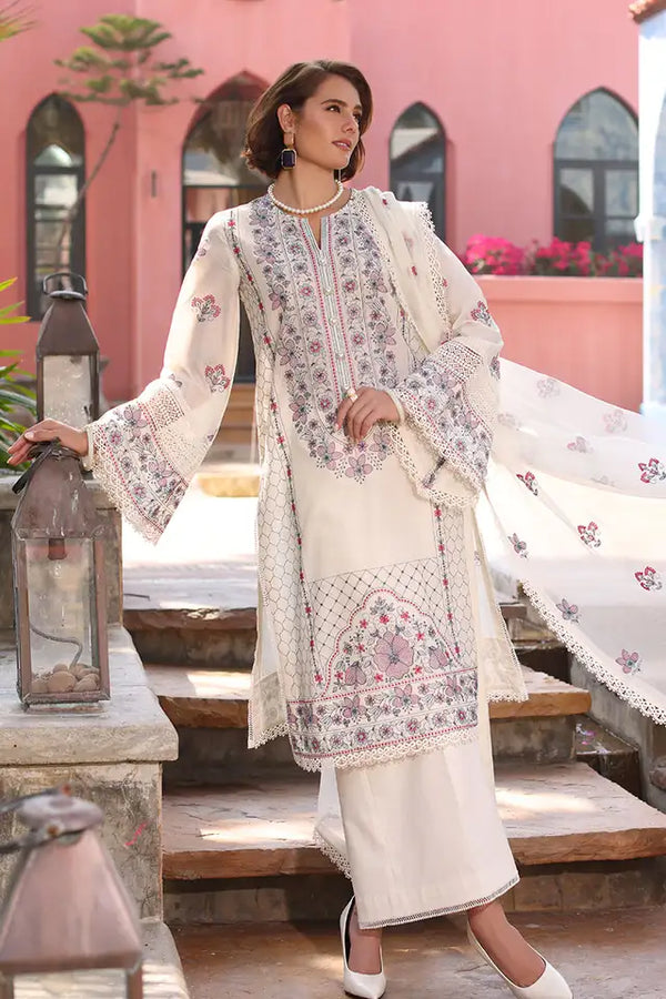 3PC EMBROIDERED DHANAK SUIT – Premium Unstitched Winter Ensemble - RR2018