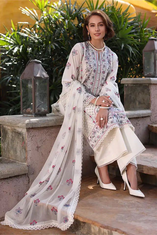 3PC EMBROIDERED DHANAK SUIT – Premium Unstitched Winter Ensemble - RR2018