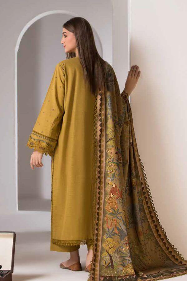 3PC EMBROIDERED DHANAK - Unstitched Winter Collection