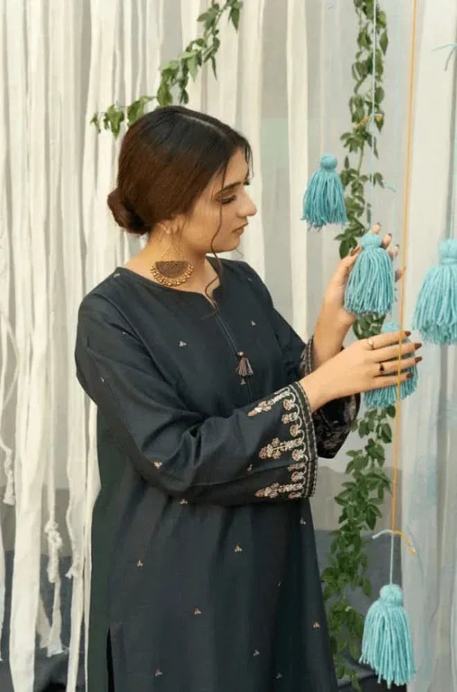 3 PC Embroidered Dhanak Suit - RR2024 - Rangrezza