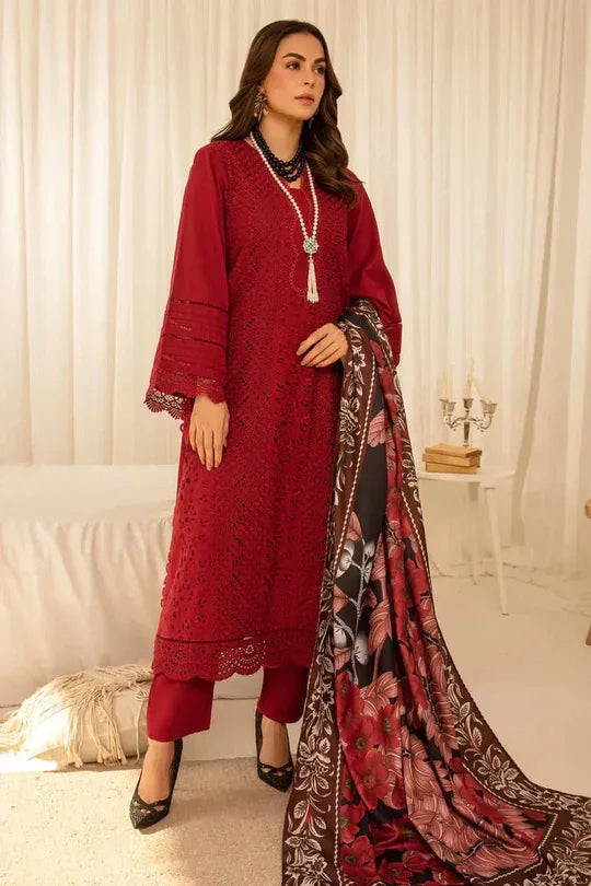 3 PC BORING EMBROIDERED DHANAK SUIT- RR2057 - Rangrezza