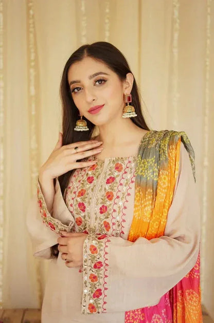 BAHAAR 3PC DHANAK SUIT – RR2070 - Rangrezza