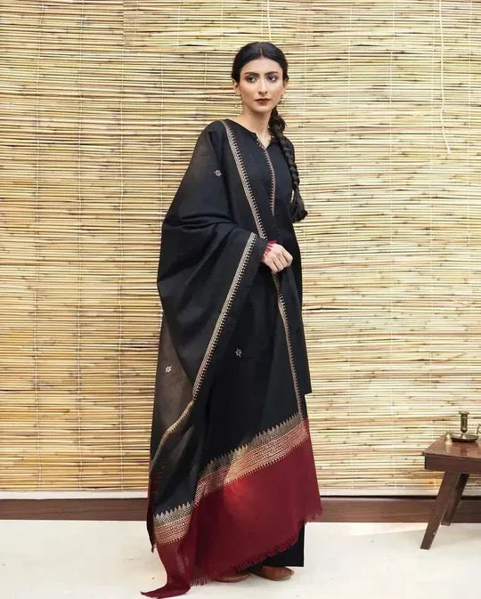 3 PC EMBROIDERED DHANAK SUIT – RR2060 - Rangrezza