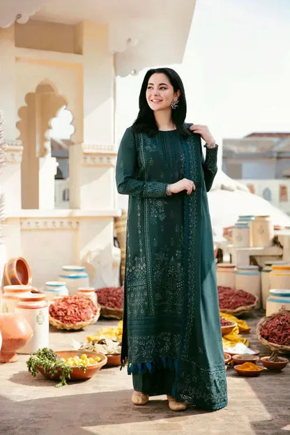 3 PC EMBROIDERED DHANAK SUIT – RR2054 - Rangrezza