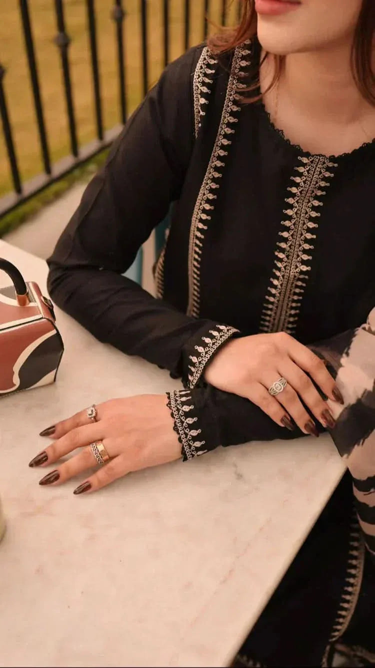 3 PC EMBROIDERED DHANAK SUIT – RR2041 - Rangrezza