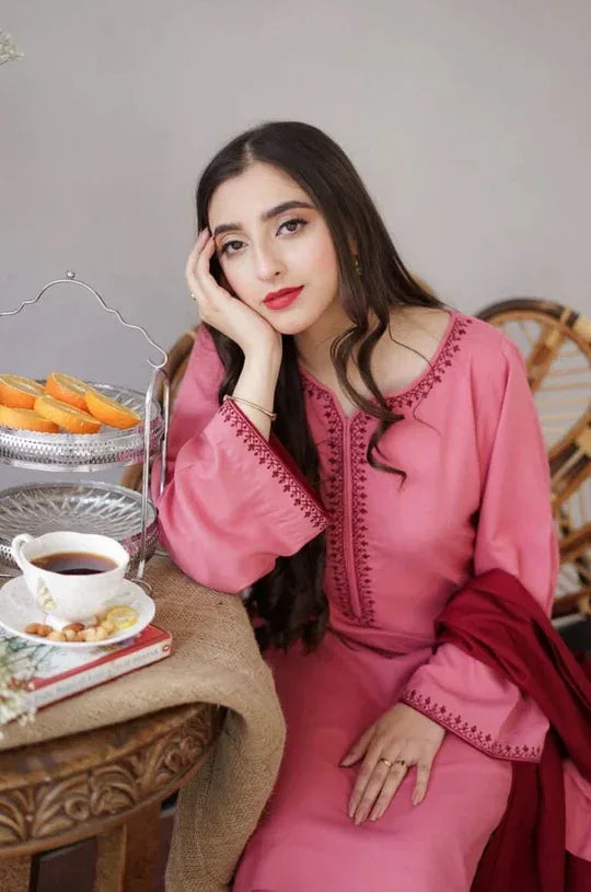 ROSE DHANAK | 3 PC EMBROIDERED DHANAK SUIT – RR2076 - Rangrezza