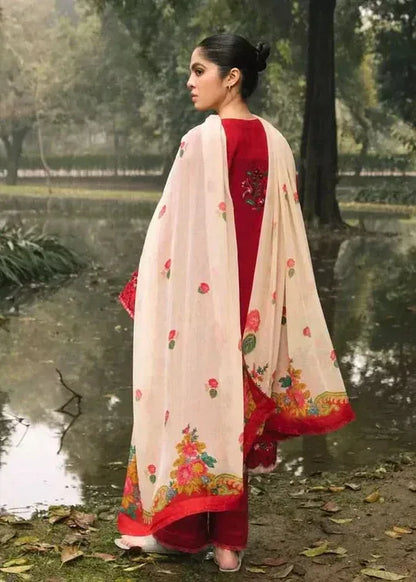 MUSHQ | 3 PC EMBROIDERED DHANAK SUIT – RR2069 - Rangrezza