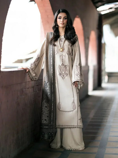 ANKAHI - 3 PC Embroidered Dhanak Suit - RR2027 - Rangrezza