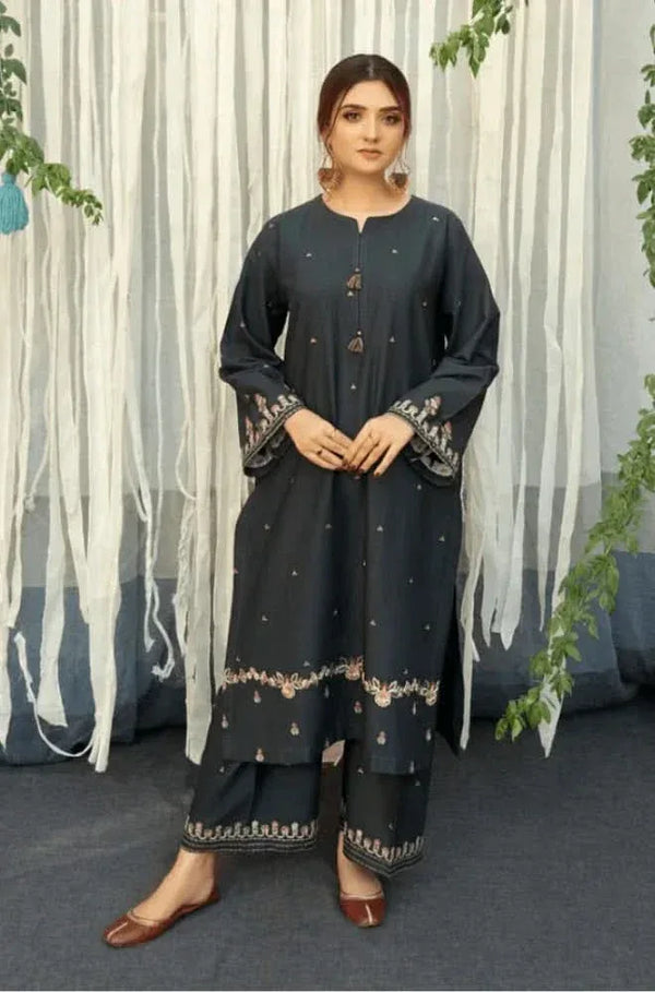 3 PC Embroidered Dhanak Suit - RR2024 - Rangrezza