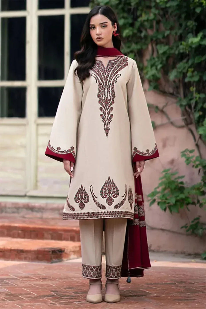 3 PC EMBROIDERED DHANAK SUIT – RR2040 - Rangrezza