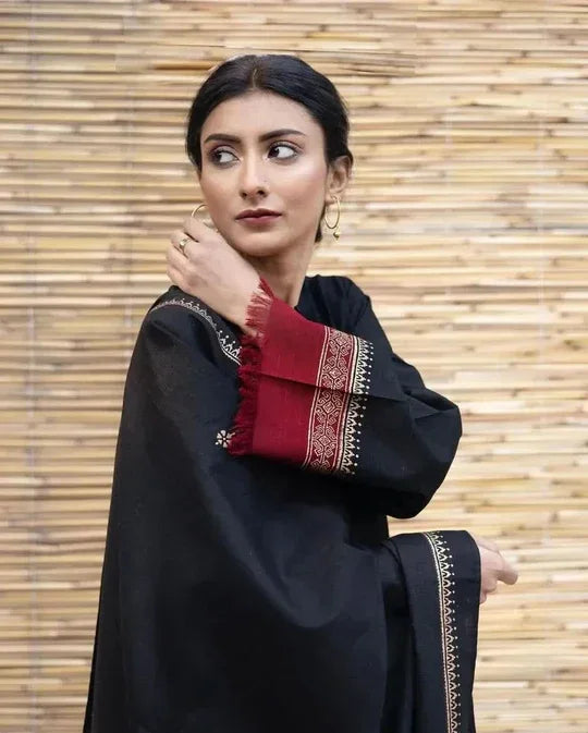 3 PC EMBROIDERED DHANAK SUIT – RR2060 - Rangrezza