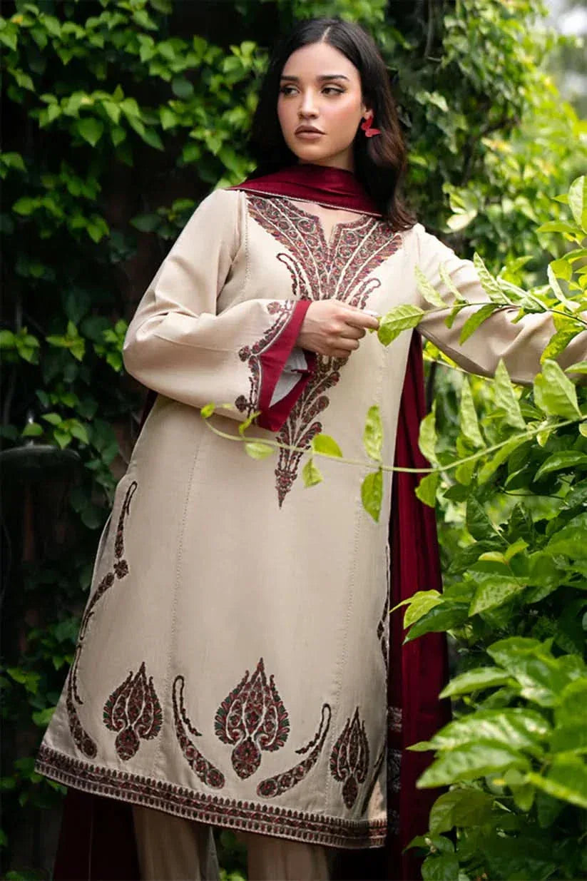 3 PC EMBROIDERED DHANAK SUIT – RR2040 - Rangrezza