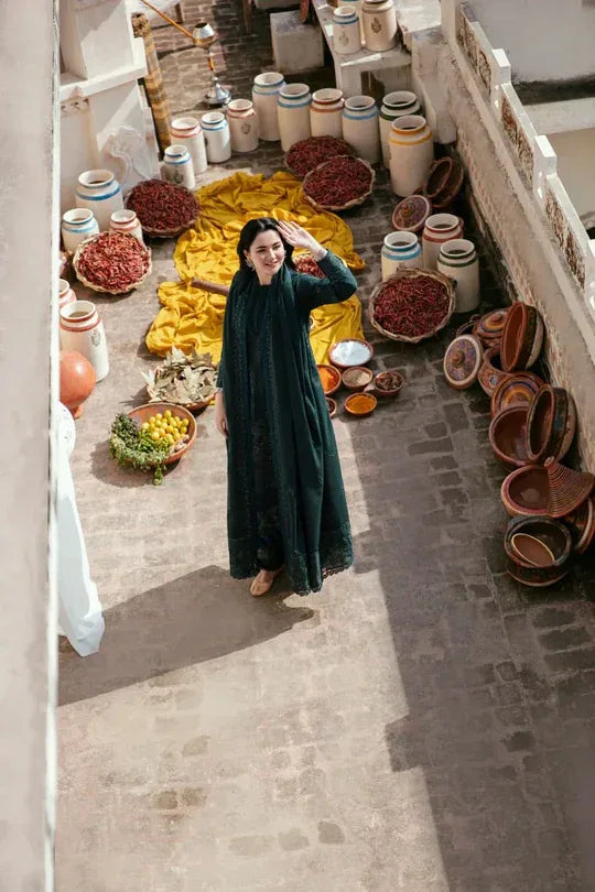 3 PC EMBROIDERED DHANAK SUIT – RR2054 - Rangrezza