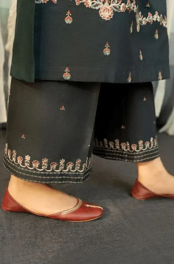 3 PC Embroidered Dhanak Suit - RR2024 - Rangrezza