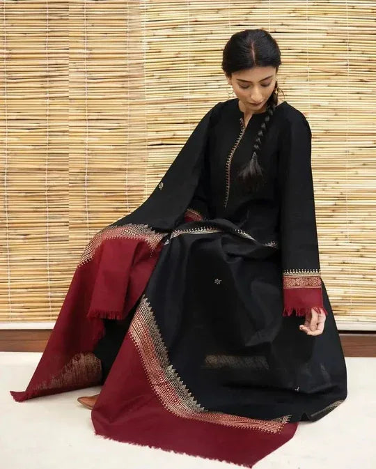 3 PC EMBROIDERED DHANAK SUIT – RR2060 - Rangrezza