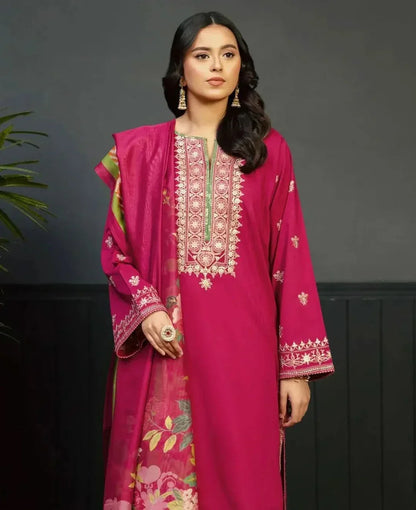 3 PC EMBROIDERED DHANAK SUIT – RR2043 - Rangrezza
