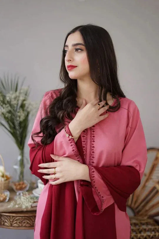 ROSE DHANAK | 3 PC EMBROIDERED DHANAK SUIT – RR2076 - Rangrezza