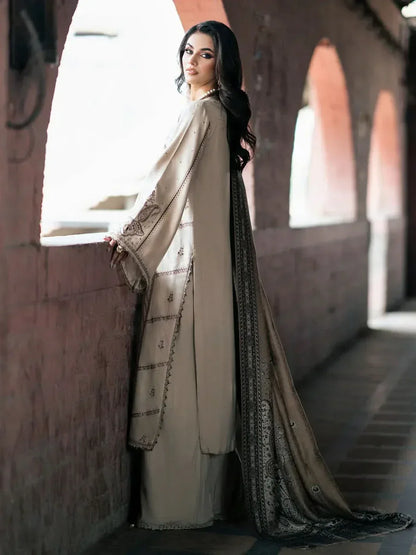 ANKAHI - 3 PC Embroidered Dhanak Suit - RR2027 - Rangrezza