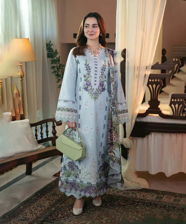 3PC EMBROIDERED DHANAK SUIT – Premium Unstitched Winter Collection - RR2017