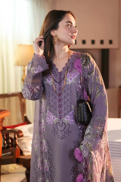 3PC EMBROIDERED DHANAK SUIT – Premium Unstitched Winter Collection - RR2016