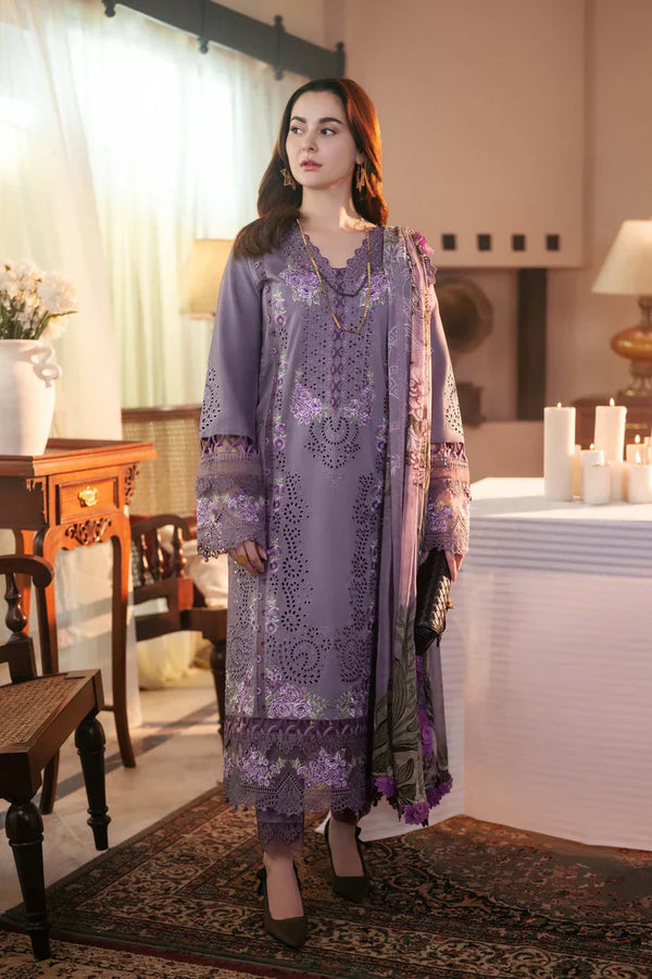 3PC EMBROIDERED DHANAK SUIT – Premium Unstitched Winter Collection - RR2016