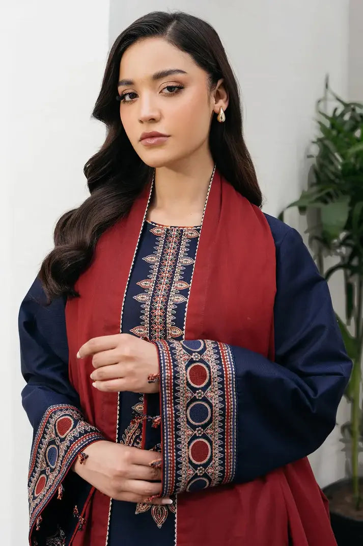 JAZMIN – Premium Embroidered Dhanak Winter Suit | 3 Piece | RR2080