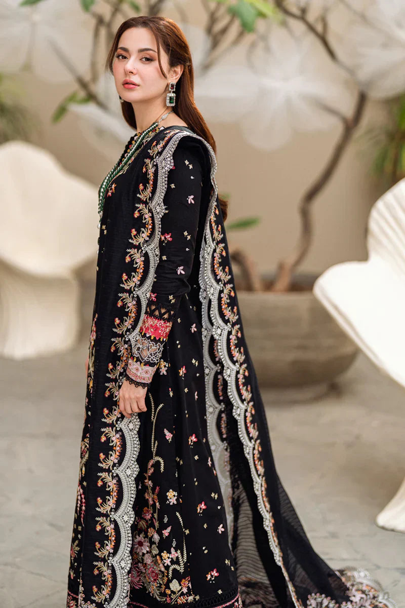 Qalamkar - 3PC Luxury Lawn Embroidered Suit - RR-4002