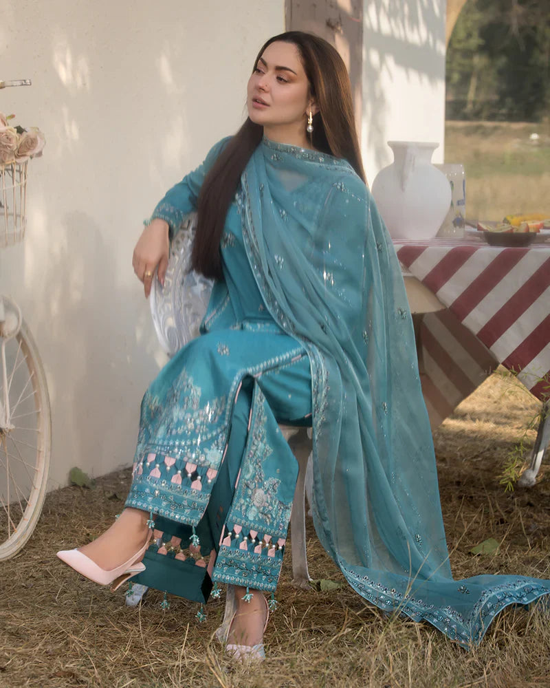ALLYS - 3PC Luxury Lawn Embroidered Suit - RR-4040