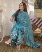 ALLYS - 3PC Luxury Lawn Embroidered Suit - RR-4040