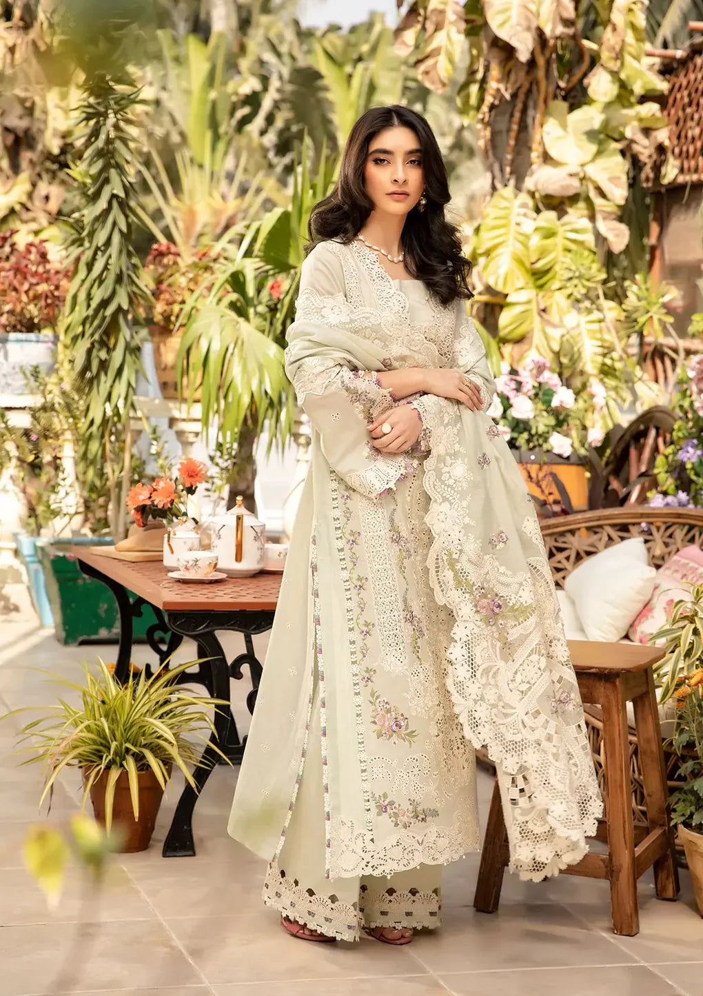 ELAF  - 3PC Luxury Lawn Embroidered Suit - RR-4018