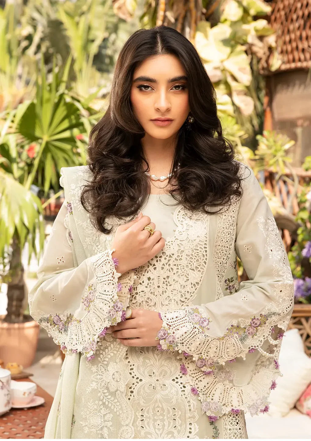ELAF  - 3PC Luxury Lawn Embroidered Suit - RR-4018