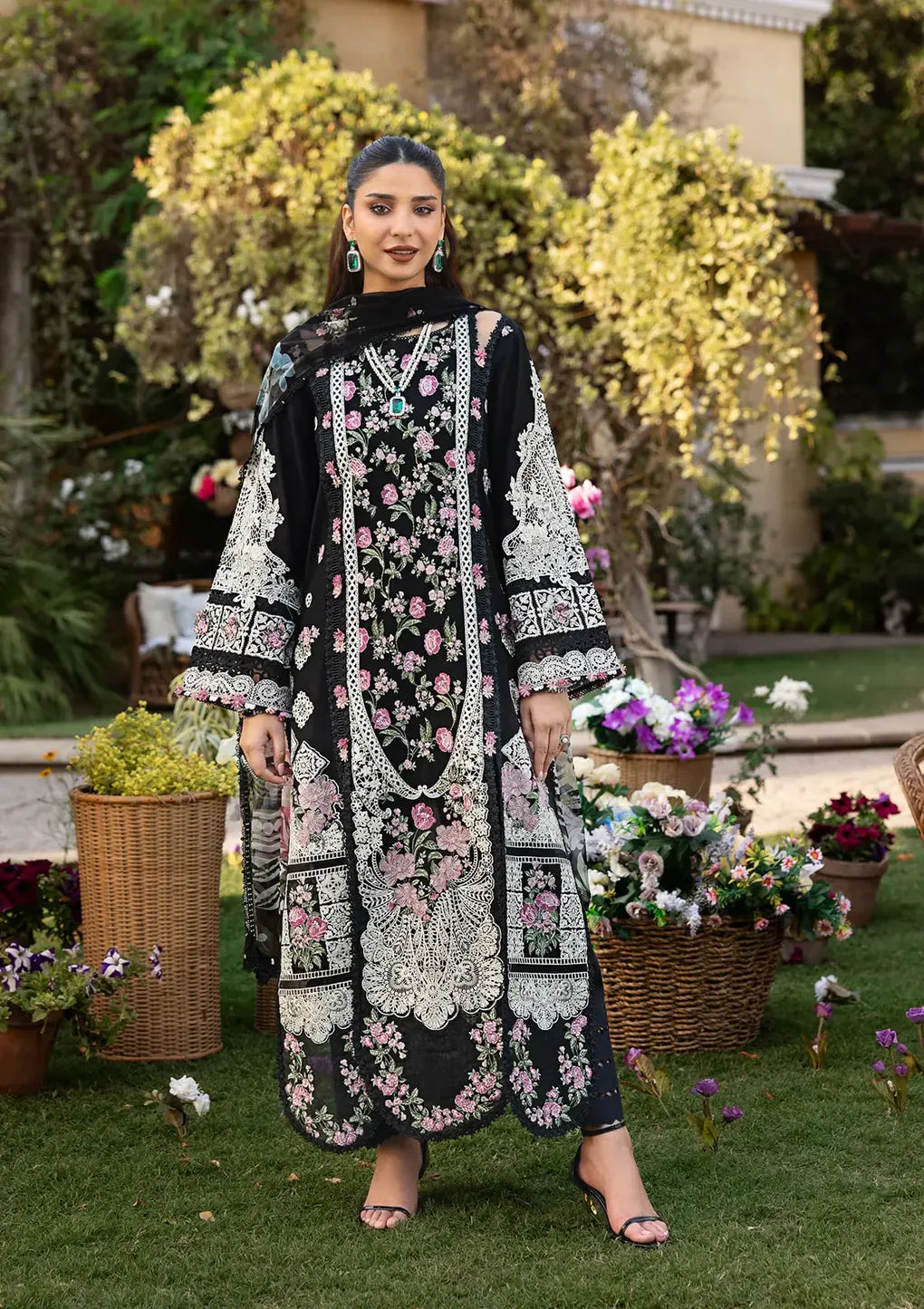 ELAF  - 3PC Luxury Lawn Embroidered Suit - RR-4029