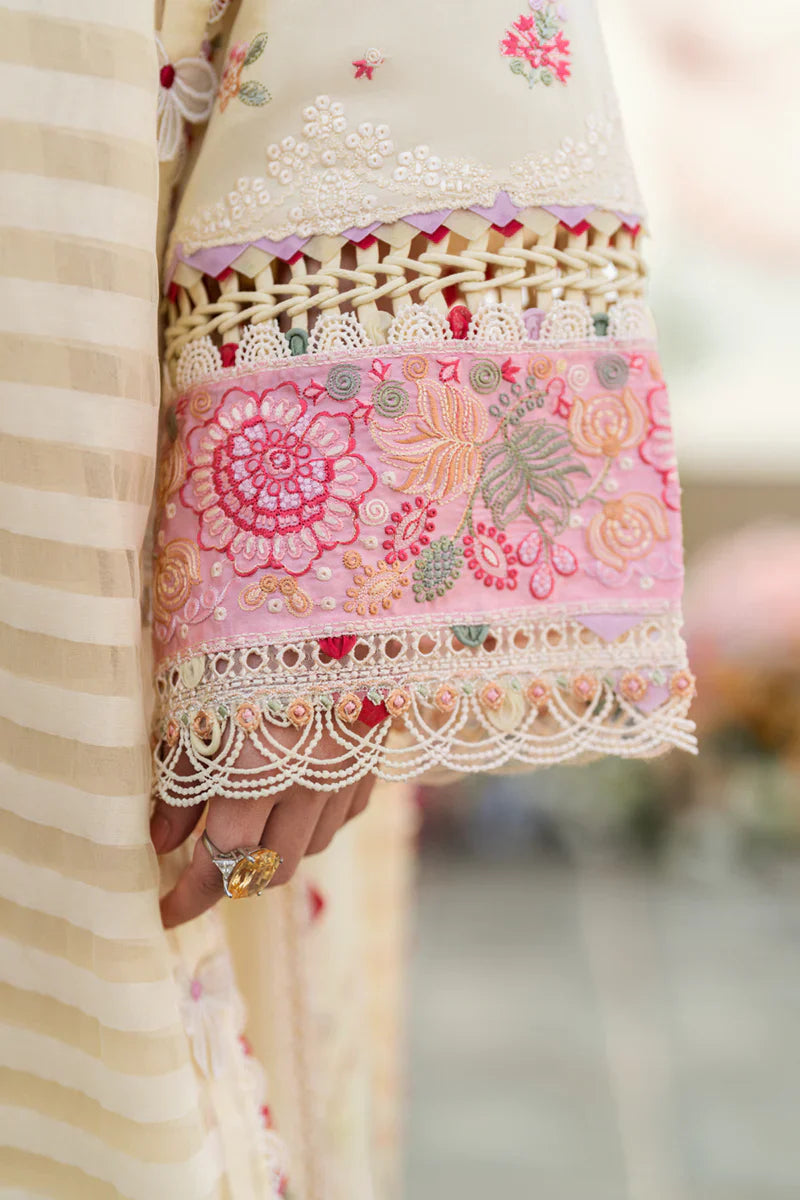 Qalamkaar - 3PC Lawn Embroidered Suit - RR-4034