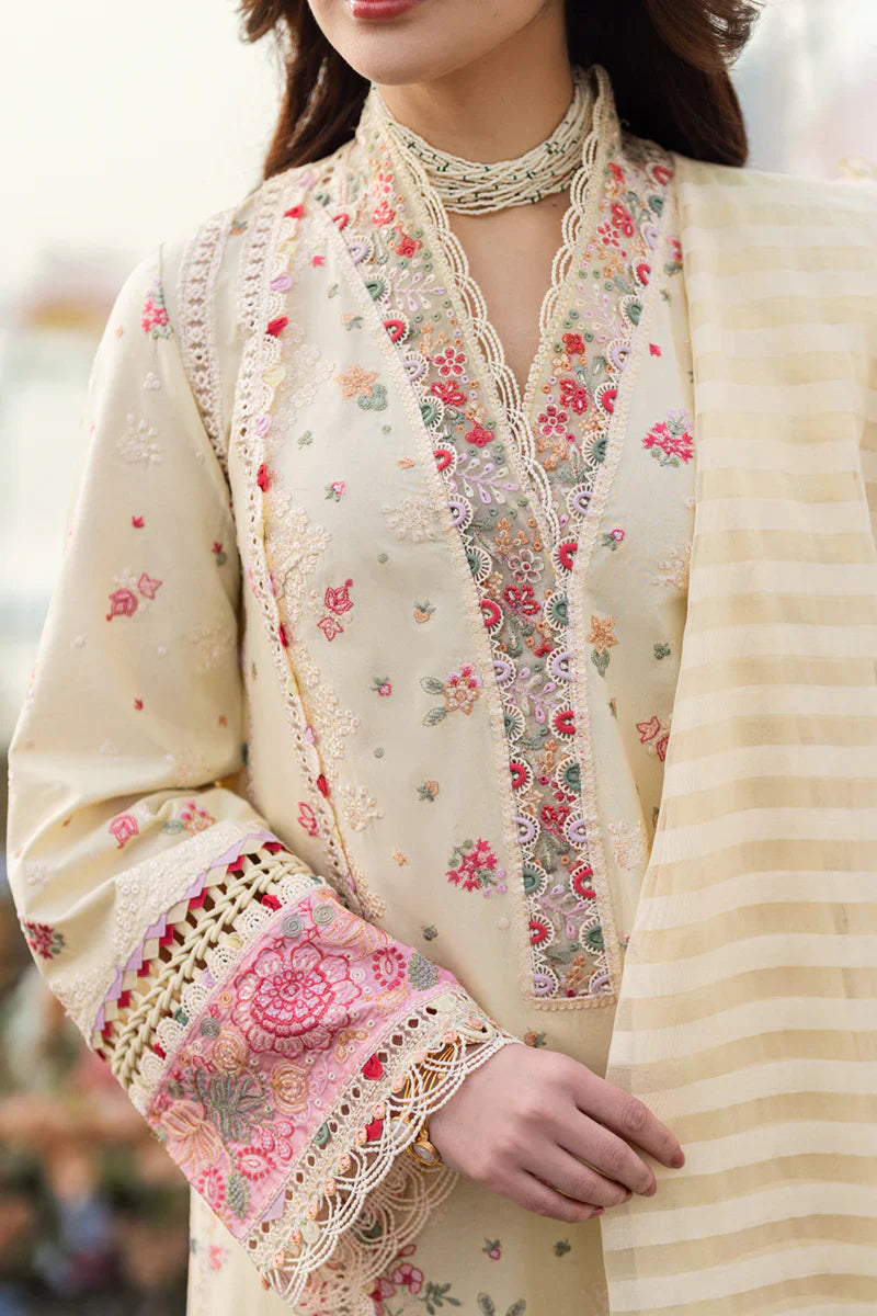 Qalamkaar - 3PC Lawn Embroidered Suit - RR-4034