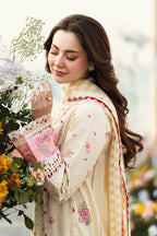 Qalamkaar - 3PC Lawn Embroidered Suit - RR-4034