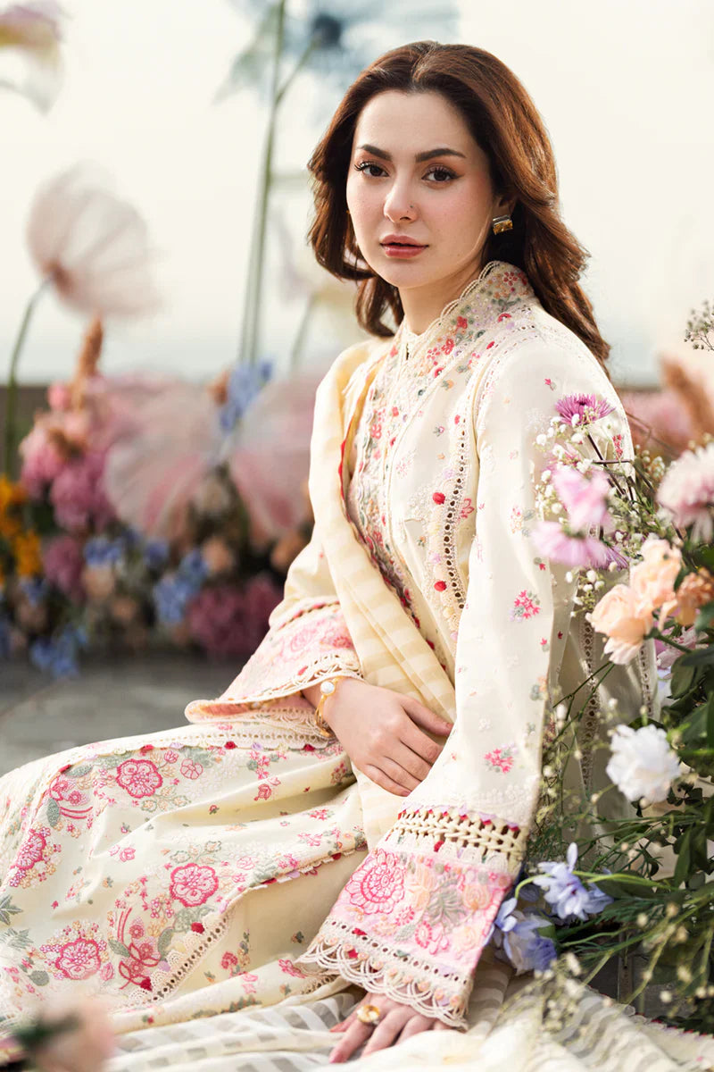 Qalamkaar - 3PC Lawn Embroidered Suit - RR-4034