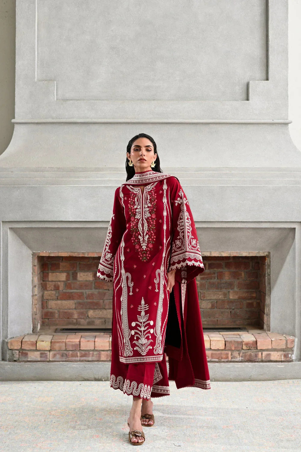 ZAIB - 3PC Luxury Lawn Embroidered Suit - RR-4047