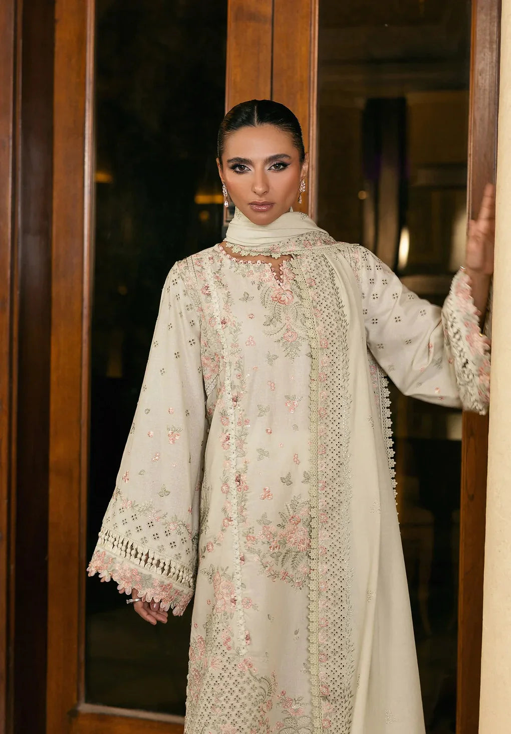 ELAF- 3PC Luxury Lawn Embroidered Suit - RR-4046