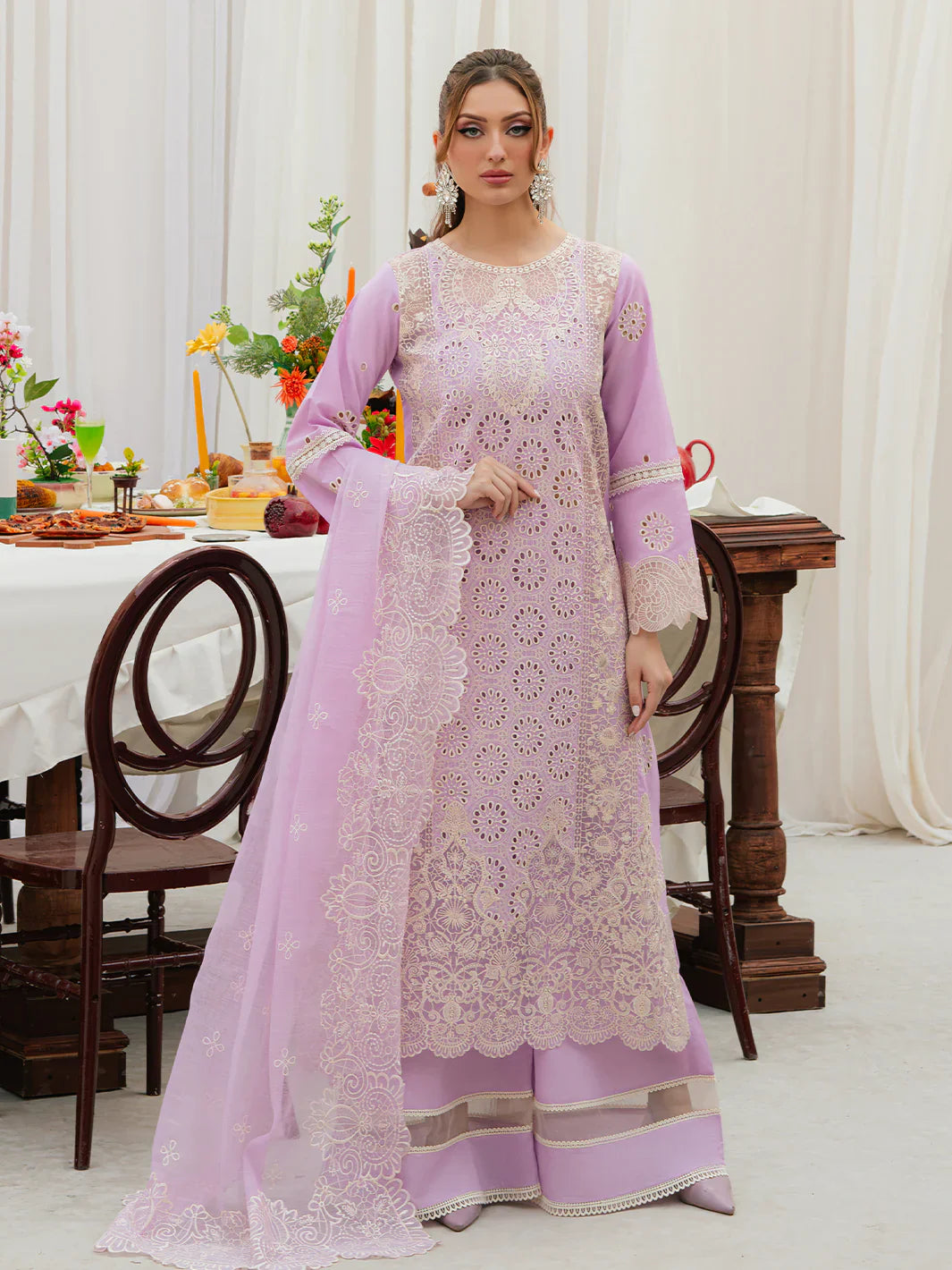 MAHNUR - 3PC Luxury Lawn Embroidered Suit - RR-4037