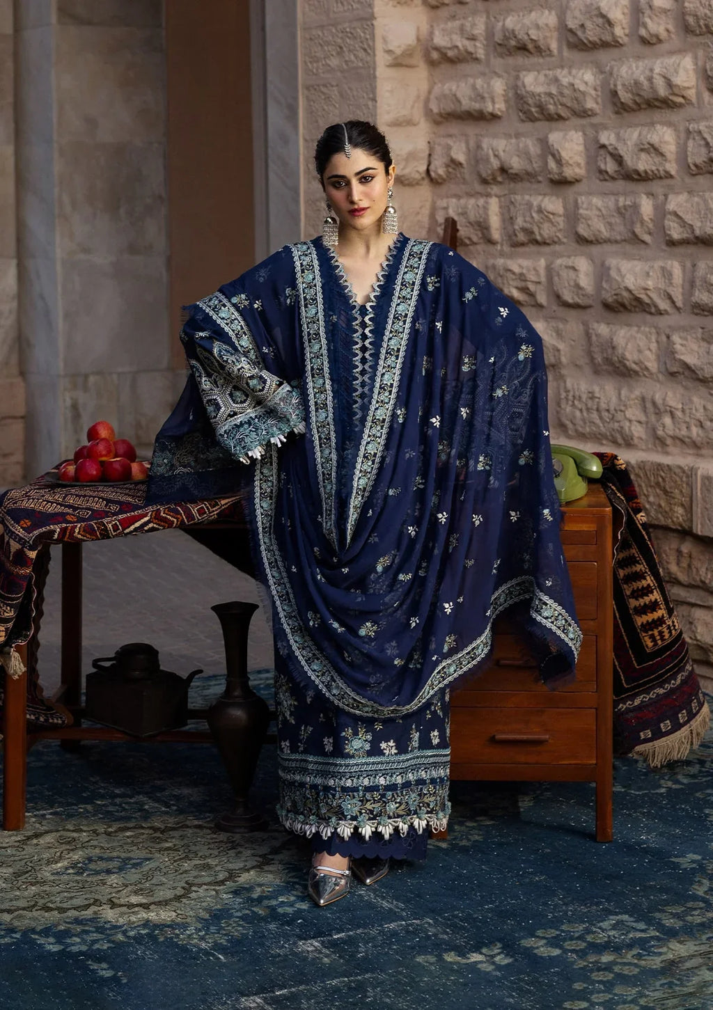 KAHF - 3PC Luxury Lawn Embroidered Suit - RR-4001