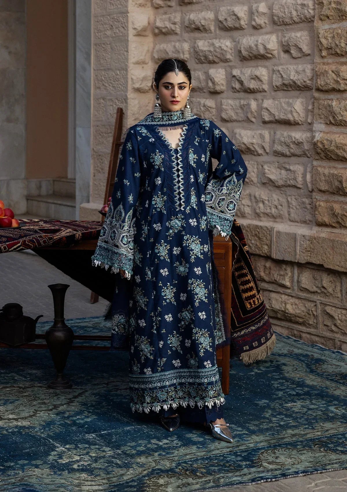 KAHF - 3PC Luxury Lawn Embroidered Suit - RR-4001