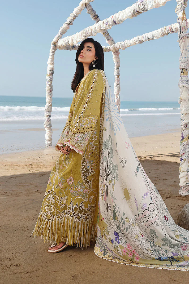 Qalamkar - 3PC Luxury Lawn Embroidered Suit - RR-4006