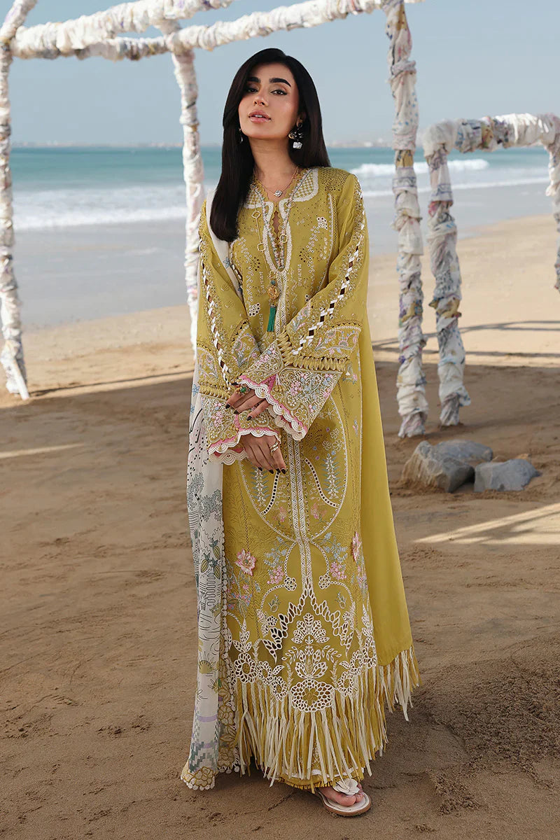Qalamkar - 3PC Luxury Lawn Embroidered Suit - RR-4006