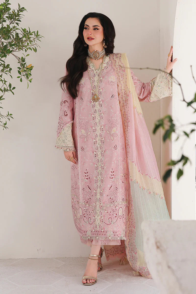 Qalamkar - 3PC Luxury Lawn Embroidered Suit - RR-4007